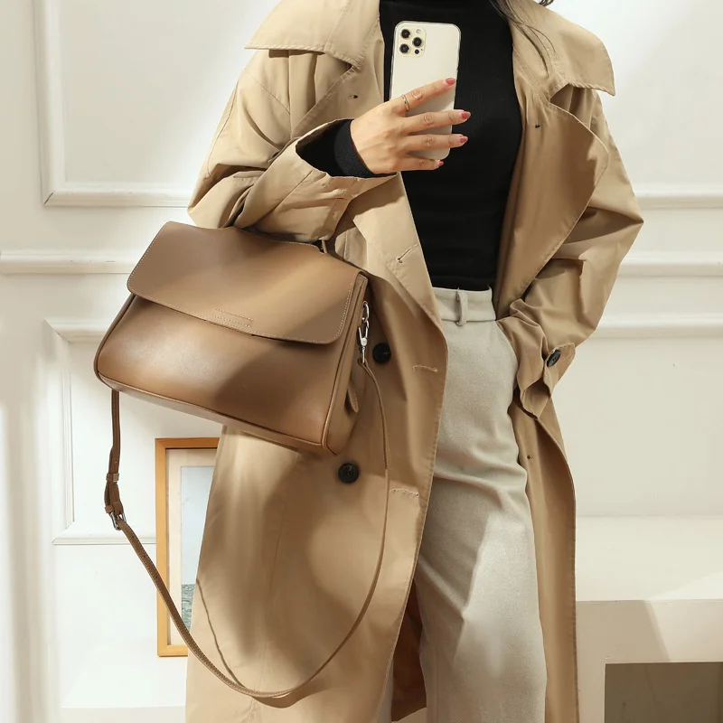 

Large Capacity handbag autumn winter new multifunctional Mommy simple leather shoulder Bag women
