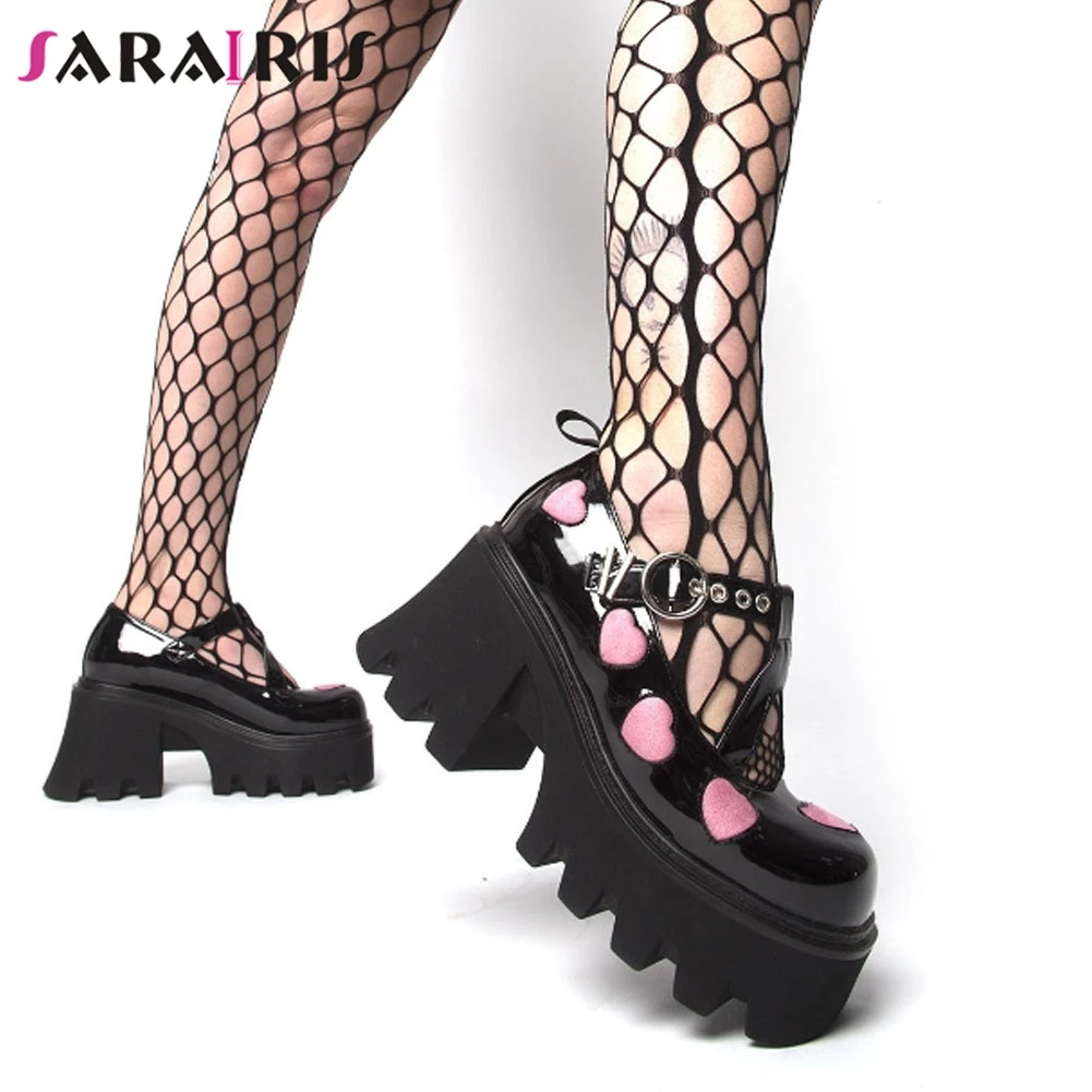 

SaraIris» разных цветов, пряжка на платформе неглубокие туфли на шпильке "панк", женская обувь с высоким каблуком; Повседневные туфли-лодочки дл...