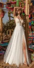 Женское платье из фатина и шифона, Пляжное Платье с разрезом сбоку, лето 2021