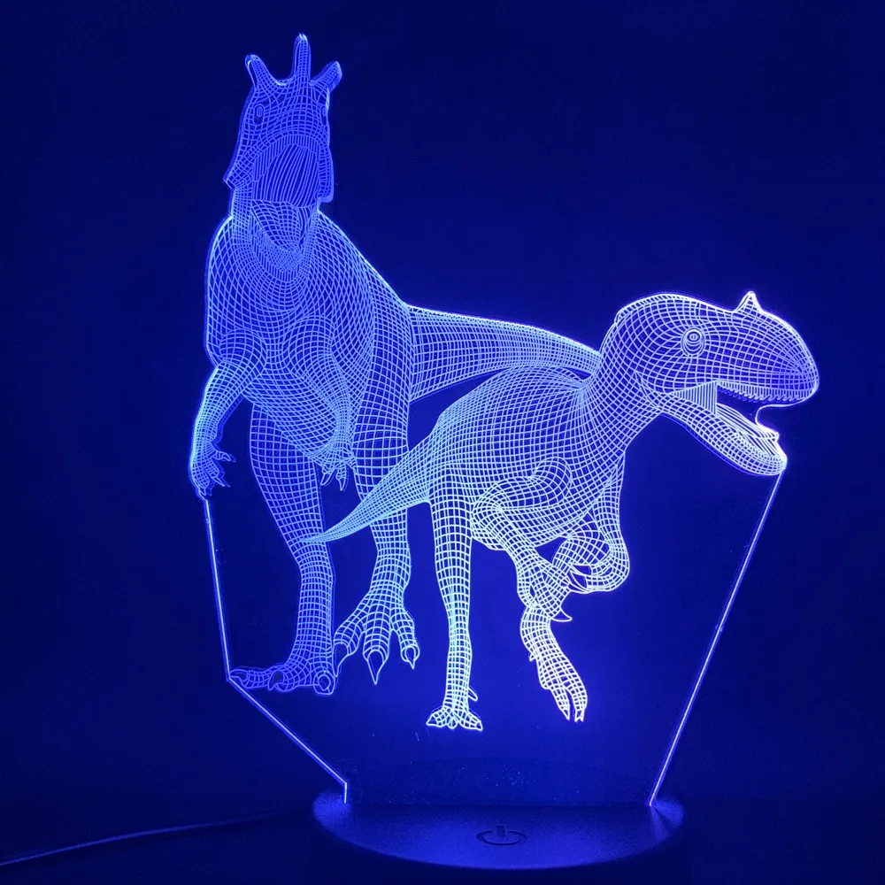 3d лампа Мир Юрского периода динозавры рапторы сенсорный датчик лучший подарок