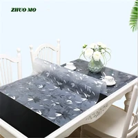 new silicone tablecloth on table upgraded pvc super waterproof transparent glass kitchen oil proof mat party home table cover