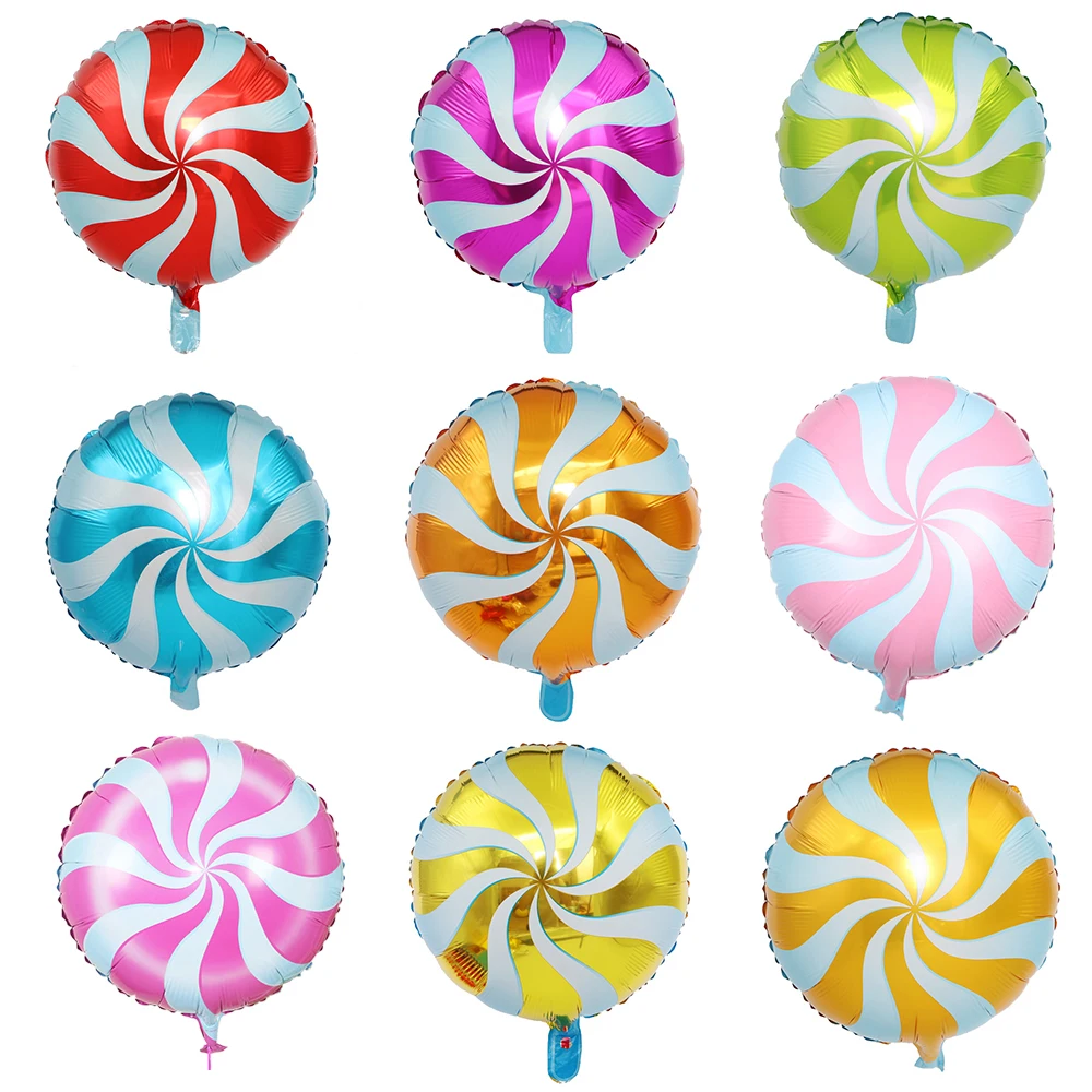 Красочный воздушный шар из алюминиевой пленки в виде мельницы и леденцов детский
