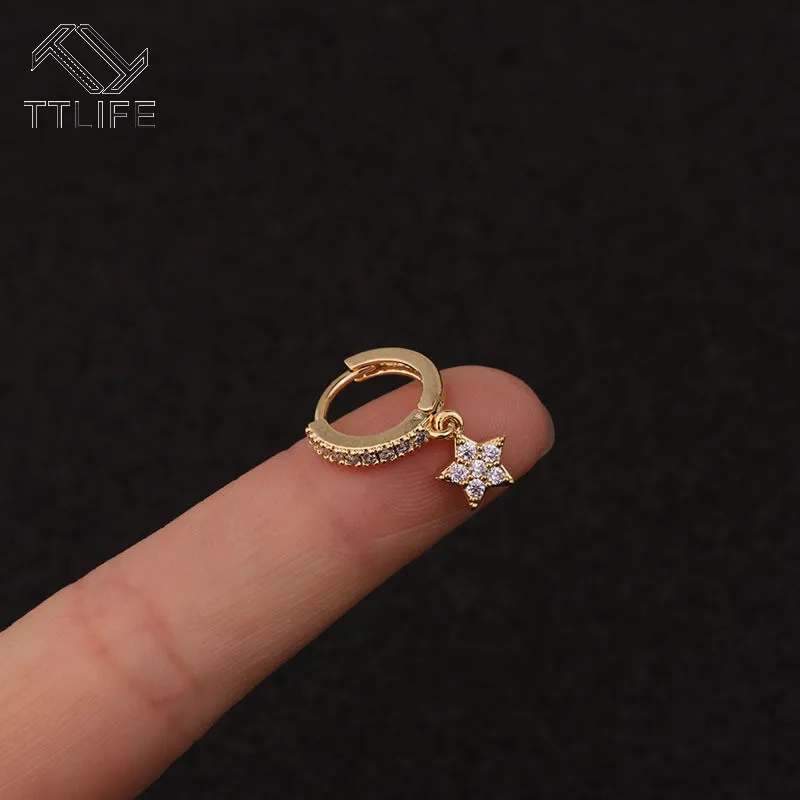 TTLIFE креативные серьги стразы инкрустированный обруч с молниями двухсторонний