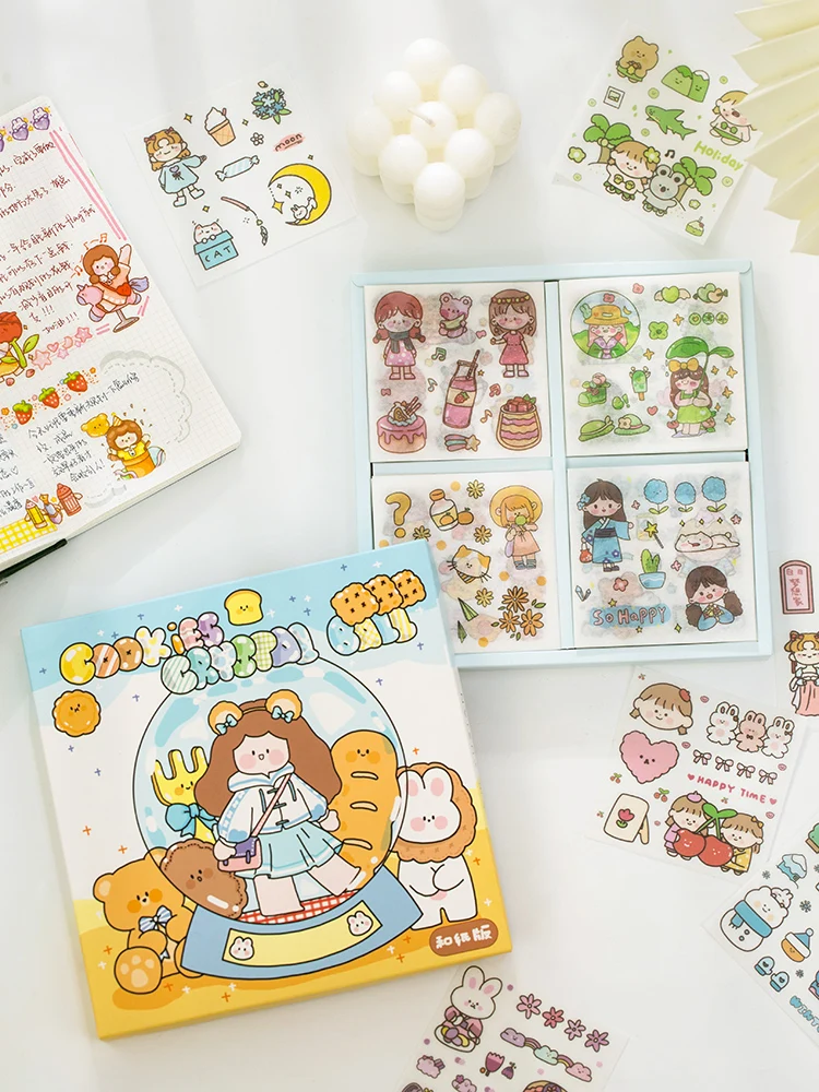 

COO NOTE 100 Sheets Kawaii Screening Room Series Sticker Creative Cartoon Cute Girl Diary Decorative Stickers School Supplies