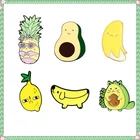 Милые Броши с изображением фруктов из мультфильма для женщин и мужчин, эмалированные булавки желтого лимона, авокадо, банана, булавки для рюкзаков, булавки для лацканов, металлический значок, бижутерия, подарки