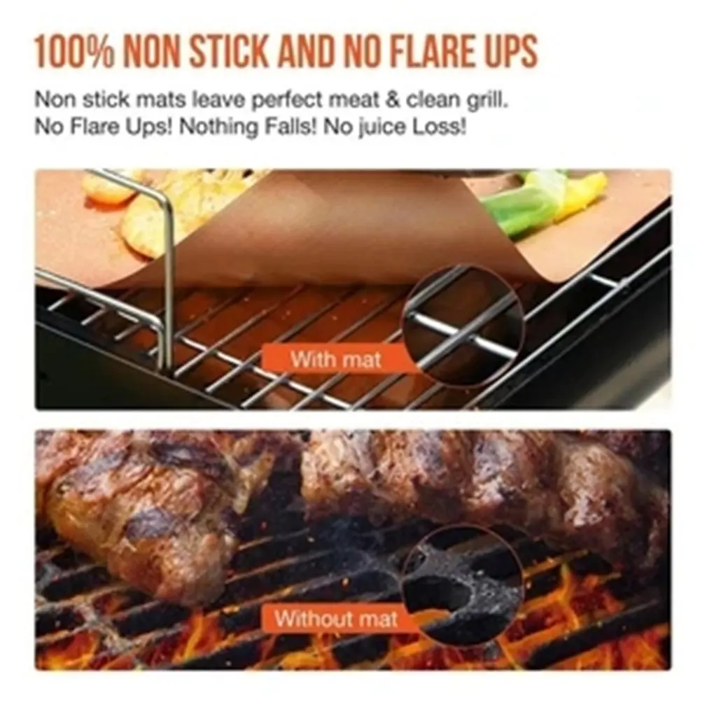 Антипригарный коврик для барбекю из стекловолокна низкоуглеродистая стальная