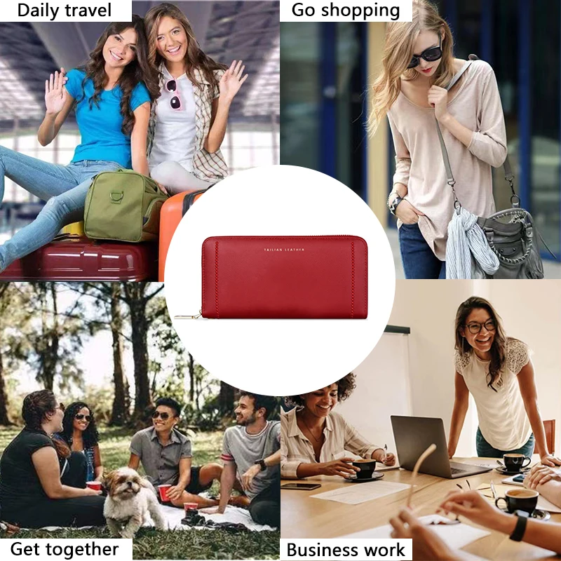 

FACTOO Fashion Long Women's Wallet Card Holder Zipper PU Leather Handbag Female Purse Lady High Capacity Phone Bag Casual Clutch