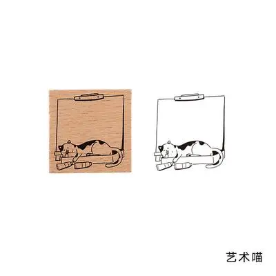 Винтаж журнал печать Кот DIY Деревянные и резиновые штампы для скрапбукинга канцелярские товары Скрапбукинг Стандартный штамп - Цвет: 1
