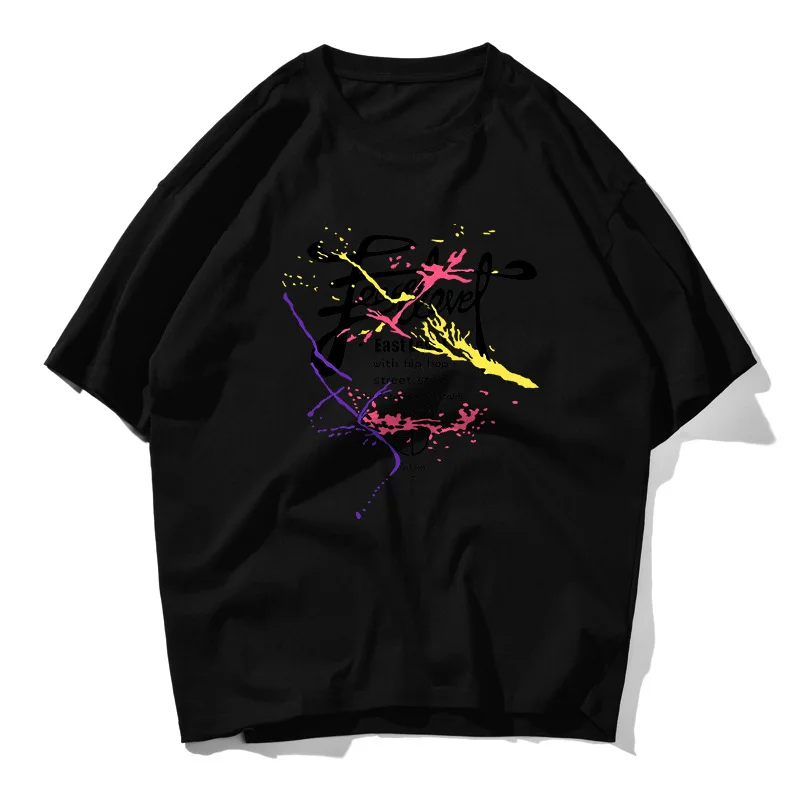 

Graffiti Splash Ink Print Fashion Tshirts Harajuku Casual Streetwear Tops Tees Hip Hop Summer Short Sleeve T Shirts