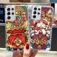 chinese style rich phone case transparent for samsung a 10 21s 31 50 51 52 12 71 s note 10 20 21 fe plus ultra