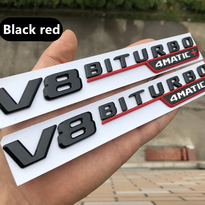 2 шт. = 1 пара 5 видов цветов ABS V8BITURBO 4matic + эмблема автомобиля задний багажник знак