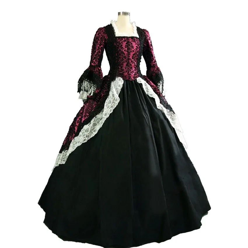 2X-XXXL винтажный костюм королевского двора сцены средневековый Викторианский