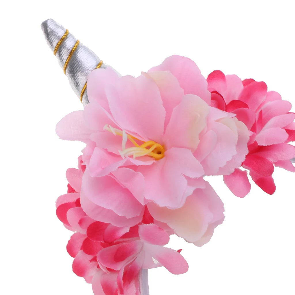 Фестиваль Рождественские декоративные Рог единорога Розовая роза цветок пони и