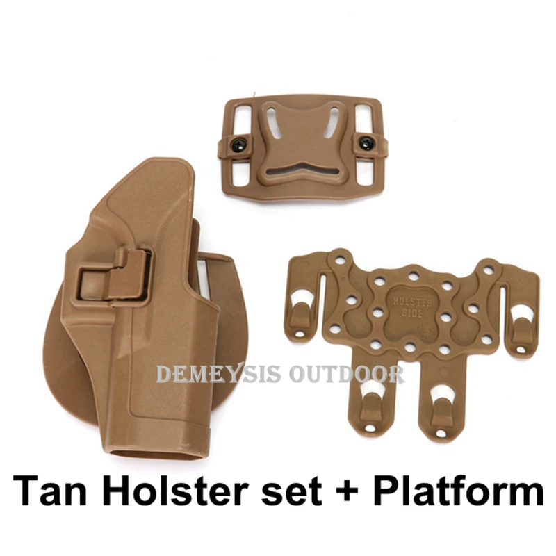 tan holster platform Высокое качество Glock пистолет поясная кобура Чехол тактический поясной пистолет кобура для Glock 17 19 23 32 36 поясной пистолетный чехол Аксессуары - Цвет: tan holster platform