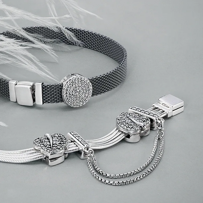 Шармы S925 подвески цветочные рефлексоры бусины сделай сам фиксированный зажим