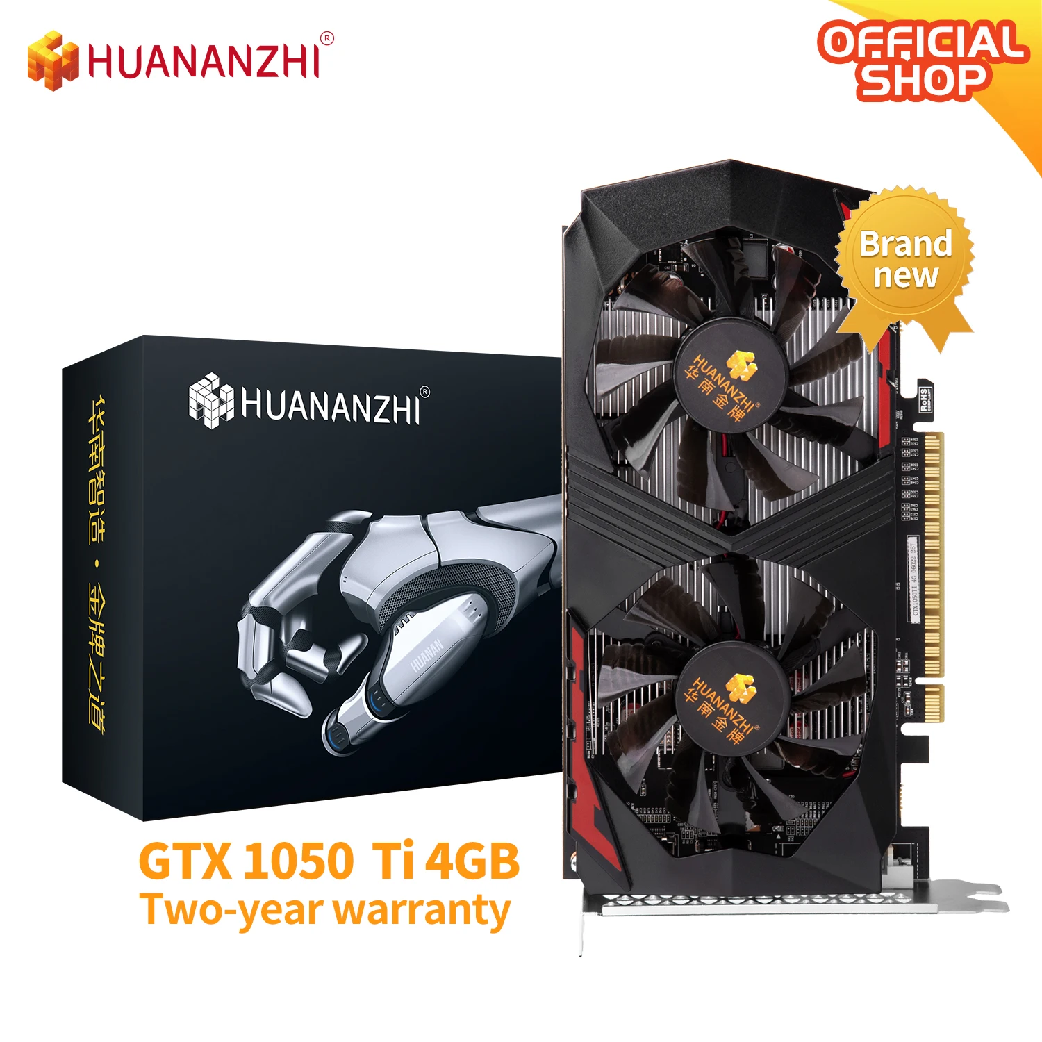 HUANANZHI GTX 1050TI 4G новые оригинальные графические карты 960 бит GDDR5 NVIDIA Geforce 1050 1660 RTX 2060