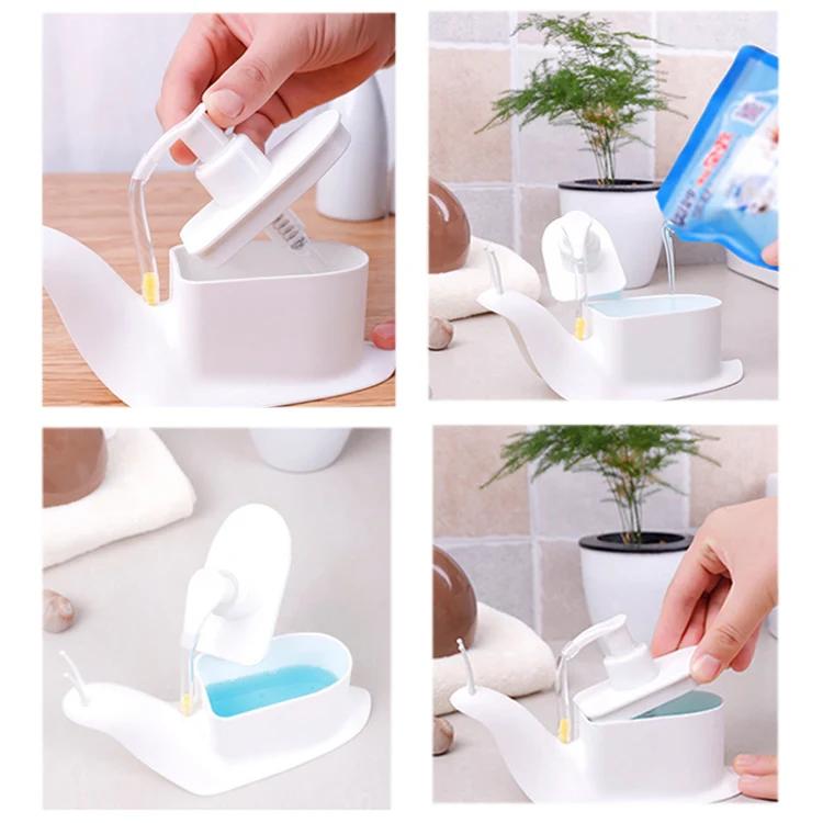 Симпатичные Улитка мыла Давление ручной дозаторы жидкого Ванная комната Кухня