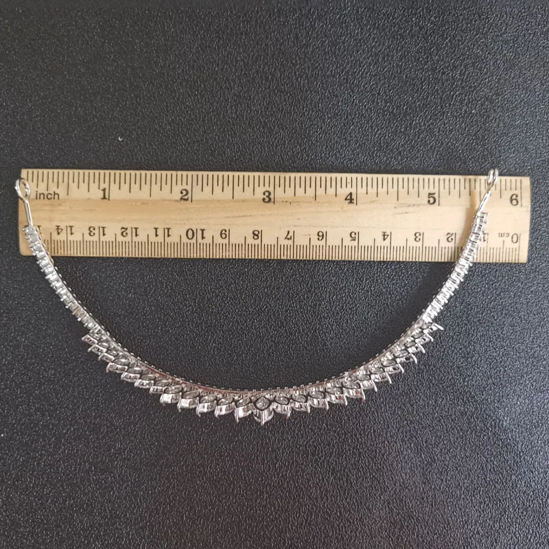 Свадебная тиара SLBRIDAL с инкрустацией из меди и фианитами свадебная королева