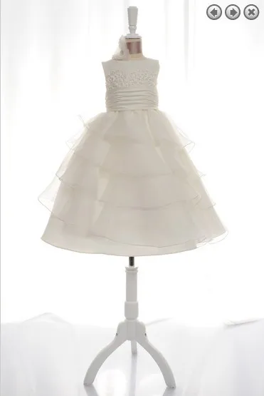 

free shipping 2016 new hot seller custom size white ivory actual images selena gomez real pictures A-line Flower Girl Dresses