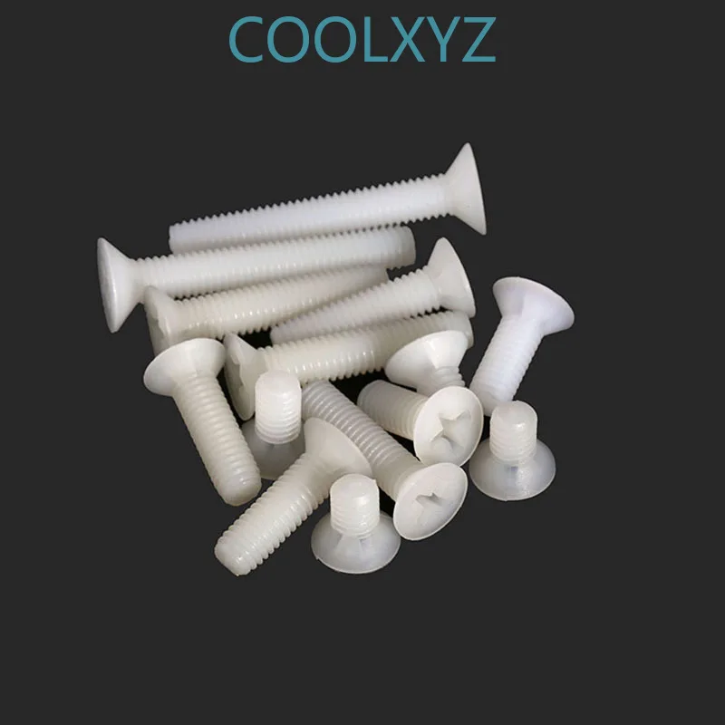 Белые нейлоновые винты с потайной головкой изолированные болты KM GB819 Philip's