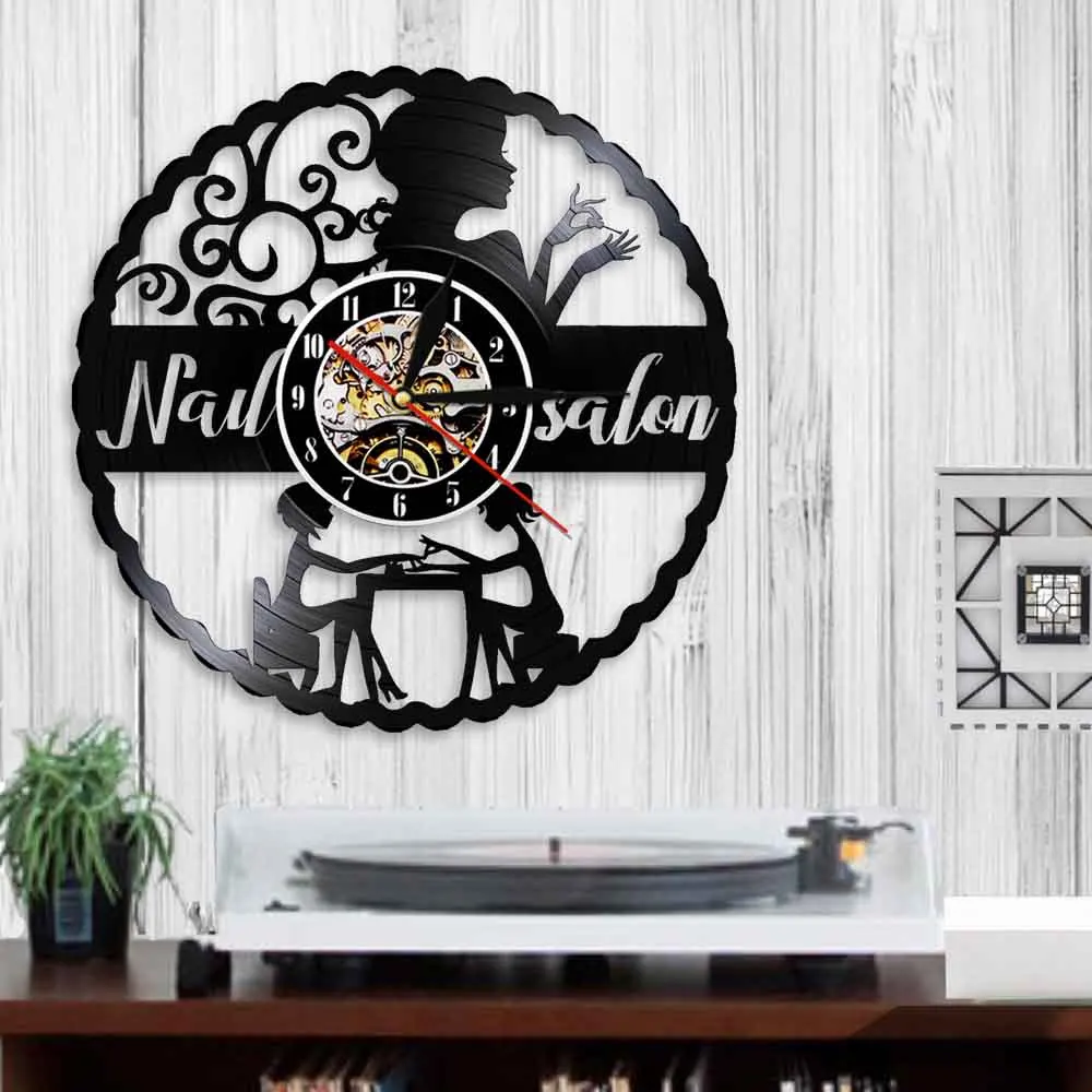 Маникюрный салон Искусство Декор настенные часы современный дизайн виниловая