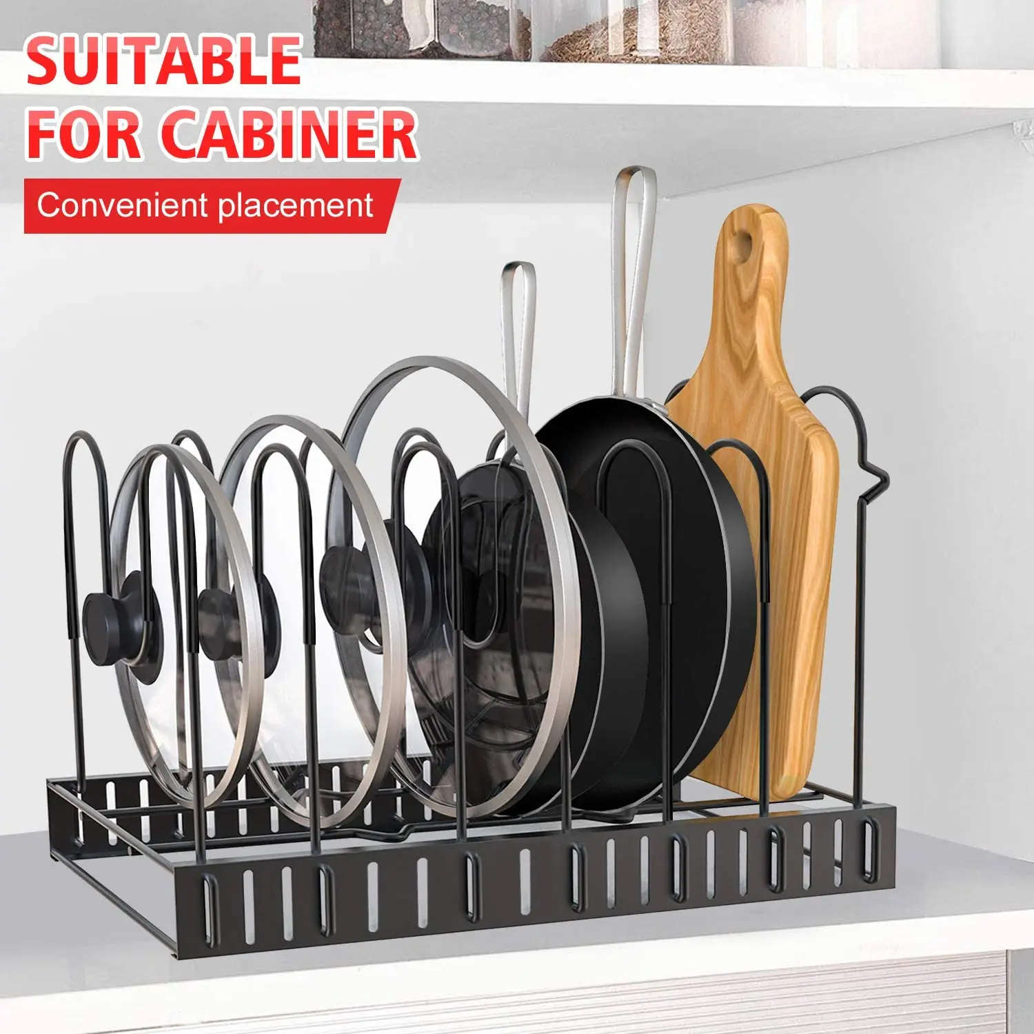 pots and pans organizer adjustable pot lid holders pan rack for kitchen counter and cabinet lid organizer for pots and pans free global shipping