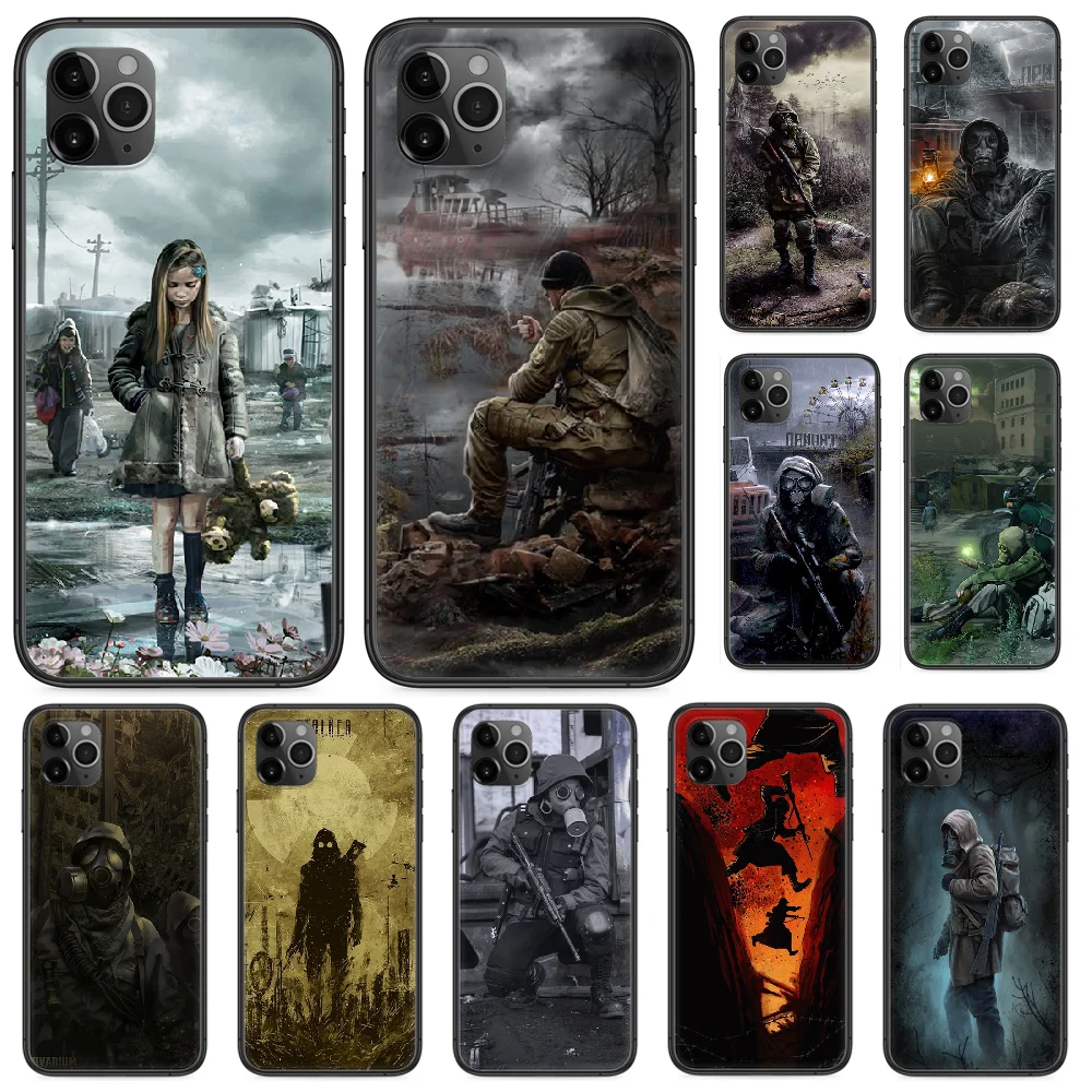 Прозрачный чехол для телефона Stalker iphone 4 4s 5 5S SE 5C 6 6S 7 8 plus X XS XR 11 PRO MAX 2020 черный