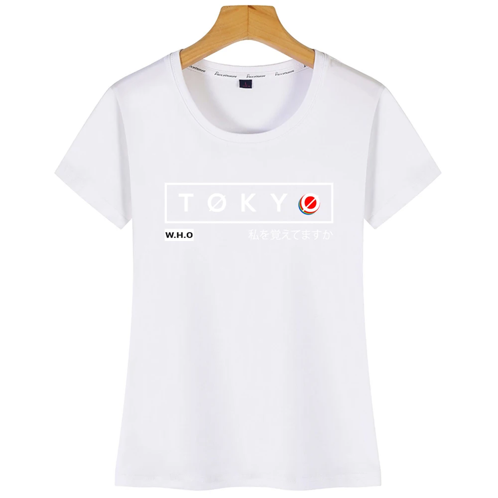 Топы футболка женская в Токийском стиле с надписями Remember Me In Japanese Humor короткая |