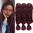 XCCOCO синтетические косички, волосы с эффектом деграде (переход от высокого Temperature84 Дюймов 165 гупак. бордовый блондинка, на крючках, косички, накладные волосы на заколке для Для женщин