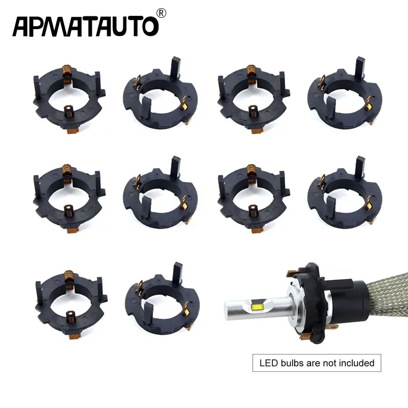 Apmatauto 10 шт. светодиодный H7 лампы для передних фар адаптеры основание держателей VW