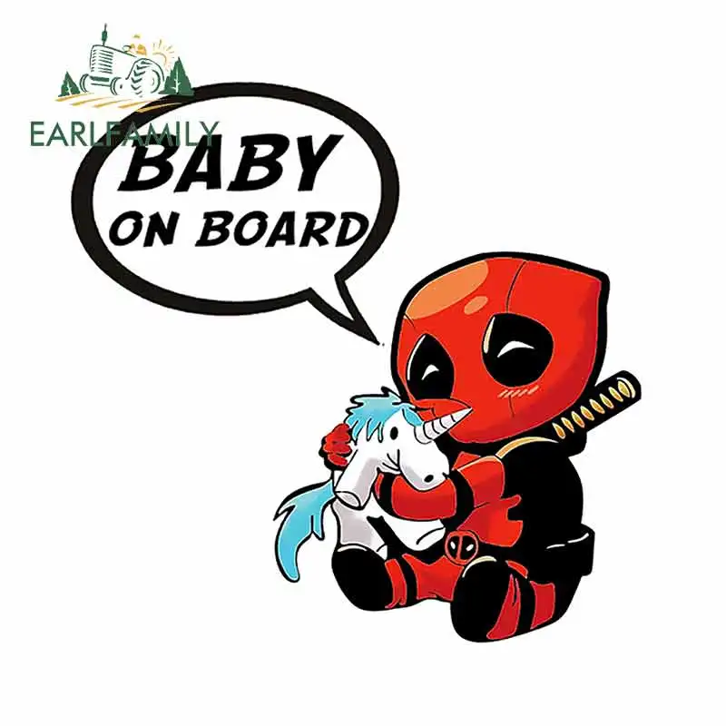Автомобильные наклейки EARLFAMILY детские мультяшное аниме украшение для заднего