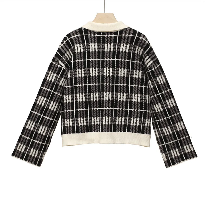 

KPOP IU Seo Yea Ji NEW Vintage Cardigan Single Breasted Sweater women lapel Casual Knitted Sweaters England Style warm Outerwear