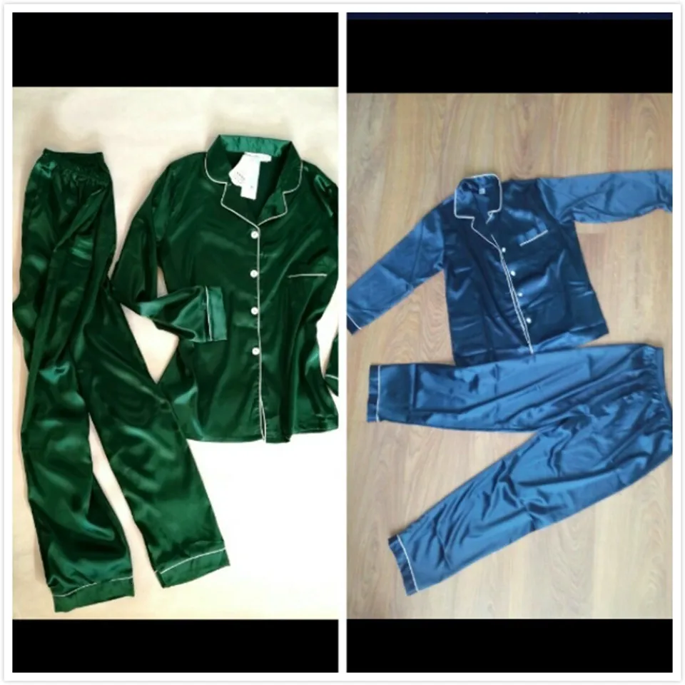 Черные шелковые мужские пижамные комплекты для сна, одноцветные атласные пижамы для мужчин, летний костюм с длинным рукавом, шелковые пижамы для мужчин, пижамы для мужчин, XL, XXL, XXXL