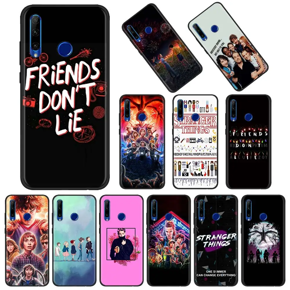 

Stranger Things Elegance Phone Case For Honor 9X Lite Pro 9A 9C Silicone Soft Black Cover Shell for HONOR 9S 8S 20 8X Fundas TPU