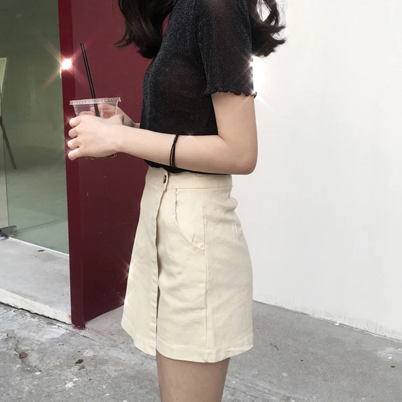 Летняя юбка шорты женские повседневные с высокой талией размера плюс одежда для