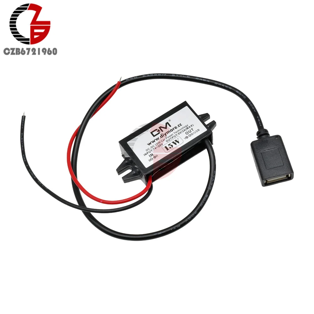 DC-DC 12 В до 5 В 3 А 15 Вт понижающий преобразователь питания USB регулятор питания адаптер защита от перегрева тока короткого замыкания