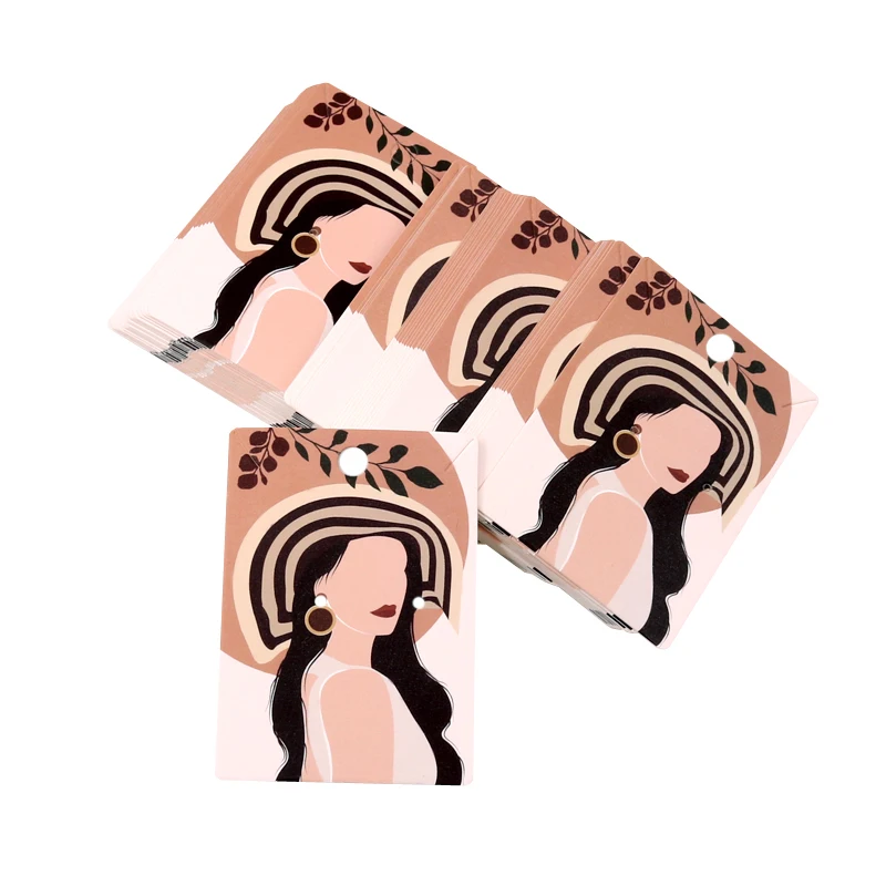 50 шт./лот серьги ожерелья Витрина картонная упаковка для сережек подвесная бирка