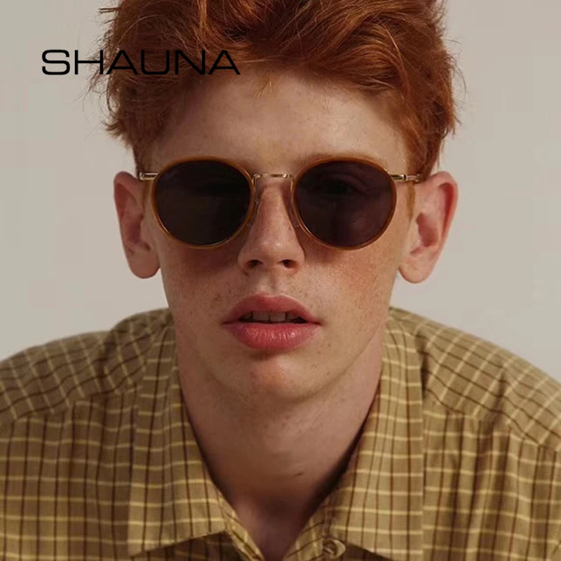 Винтажные очки shauna Модные мужские и женские круглые солнцезащитные очки классические ретро трендовые градиентные линзы летние солнцезащитные очки UV400