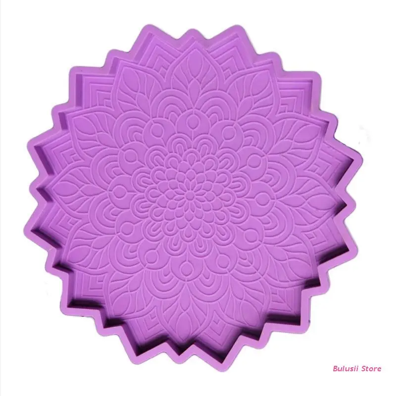

2 Pcs DIY Mandala Coaster Epoxy Resin Mold Flower Cup Mat Casting Silicone Mould