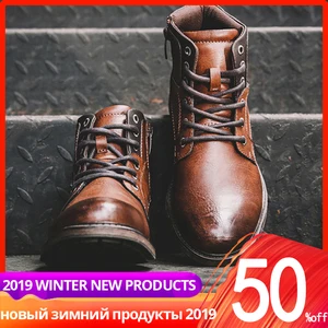Размеры 39-48; Мужские ботинки в винтажном стиле; сезон осень; повседневная кожаная мужская зимняя обувь высокого качества; # AF3998