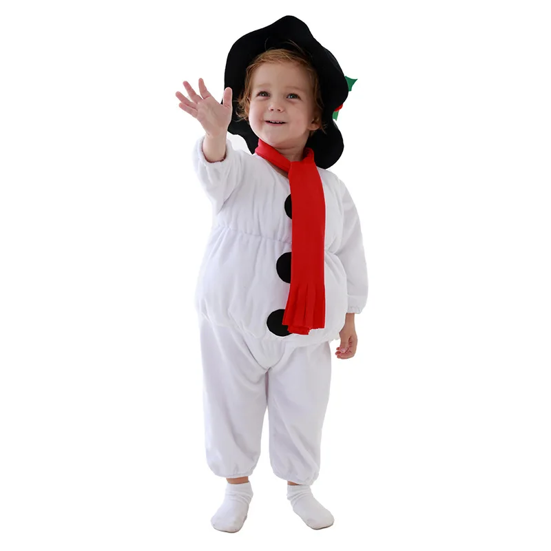 

Baby Clothes Christmas onesie Cosplay snowman baby Jumpsuits with hat 2-3y Festival Party Clothing 2020 Baby Reversible Clothing