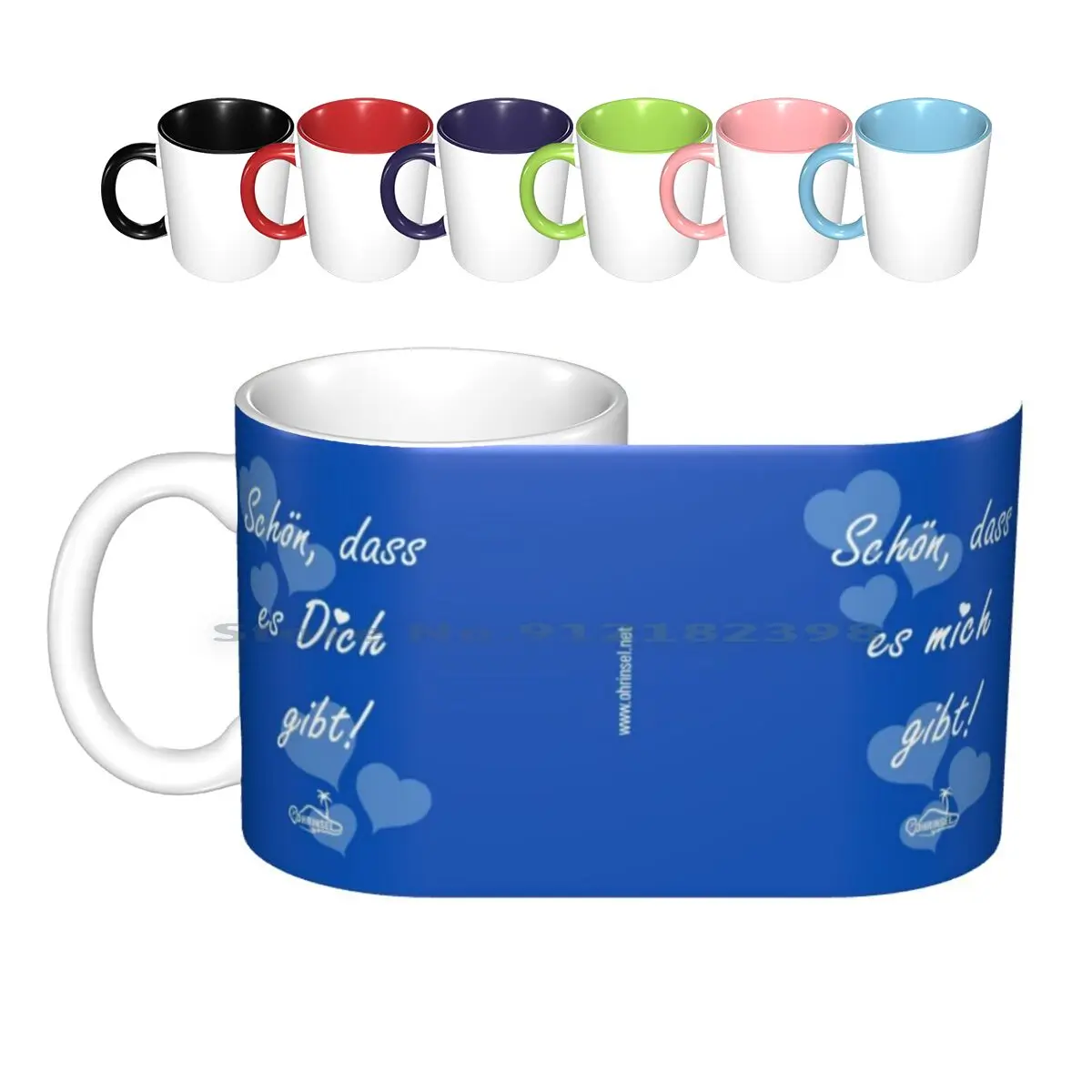 

Nice That There Is Me / You Cup - Blue Ceramic Mugs Coffee Cups Milk Tea Mug Cup Cups Coffee Pot Love Love Earrings Island