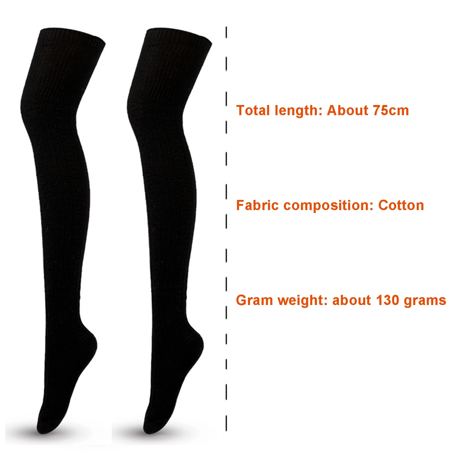 New  Autumn Winter Solid Color Striped Long Stocking Women Warm Cotton Over The Knee Socks Sexy Thigh High Stockings 1 Pair