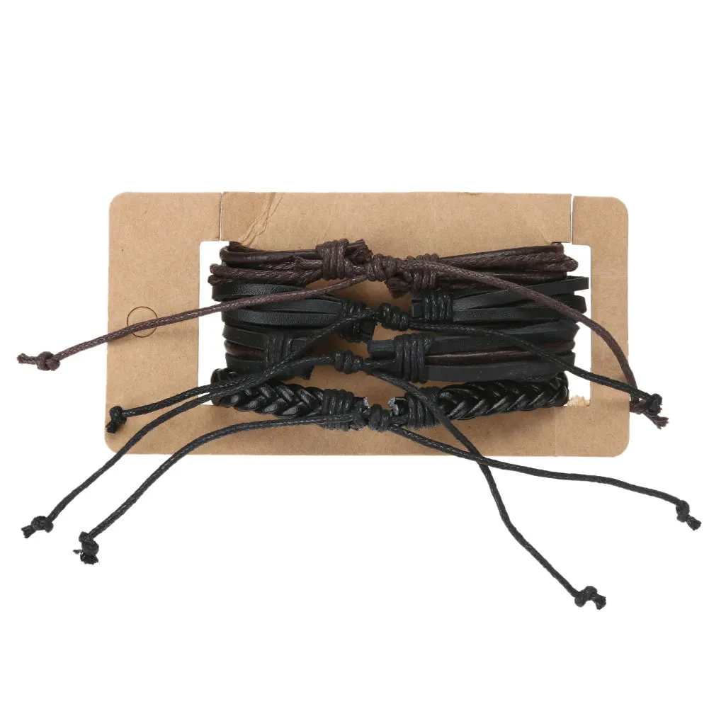 

Dropshipping Multilevel Braided Wrap Leather Bracelets for Men Vintage leather bracelet Charm Wood Beads Ethnic Wristbands