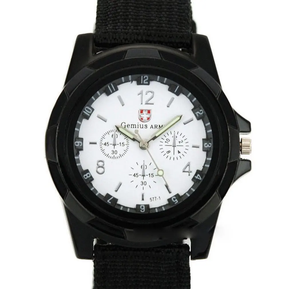 Хронография спортивные часы водонепроницаемый нейлоновый ремешок Мужские