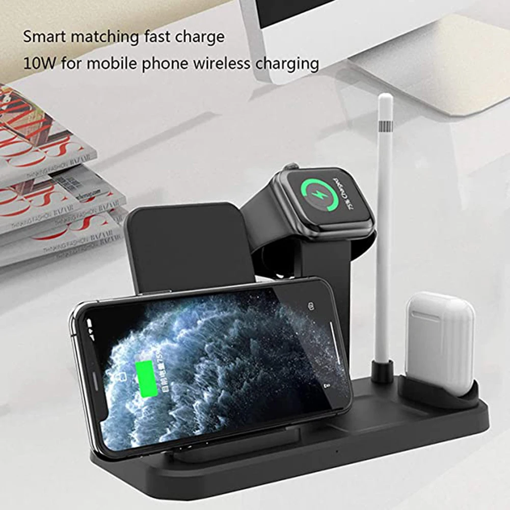 

Wireless Mobile Phone Charger Stand Watch Holder for iWatch/Airpods/iPhone Fast Charging Dock USB Power Supply Station Accessory