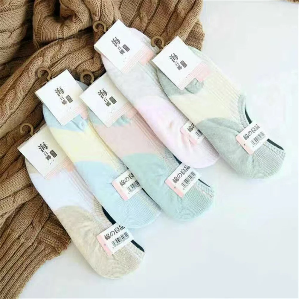 

10 pairs of new double needle invisible socks in spring and summer
