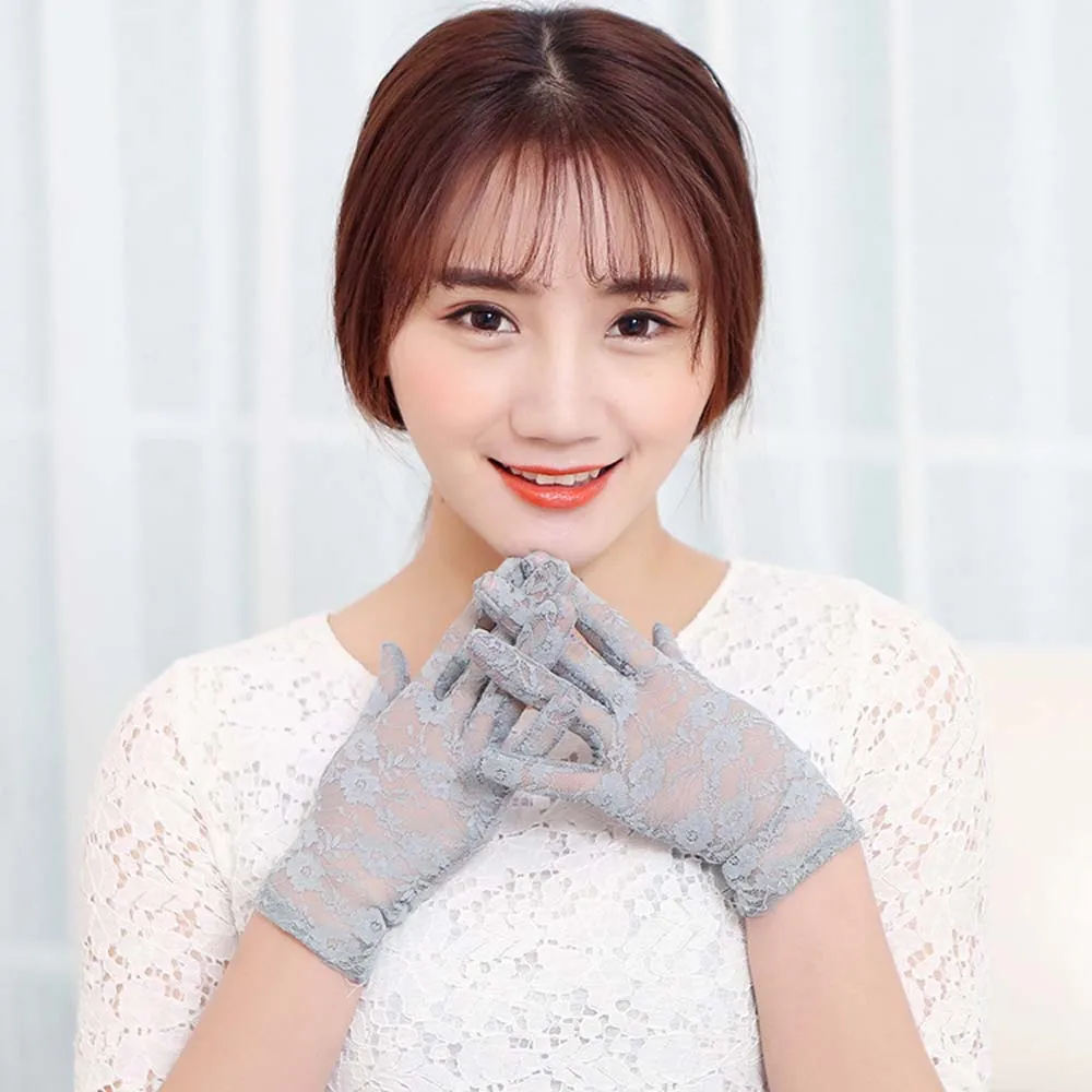 

Party Sexy Dressy Gloves Women Lady Lace Mittens Accessories Sun-proof Summer Full Finger Girls Lace Fashion Gloves