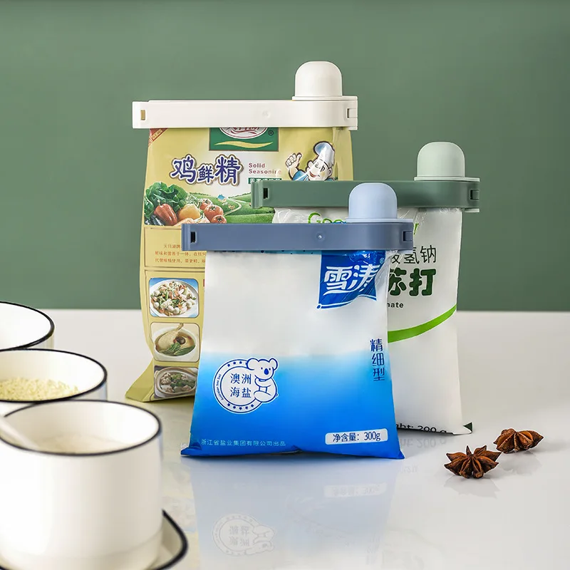 3PC Pourable Food Preservation Seal Clip Tea Moisture Outlet Nozzle Plastic Bag Snack Multi Sealing clip | Дом и сад