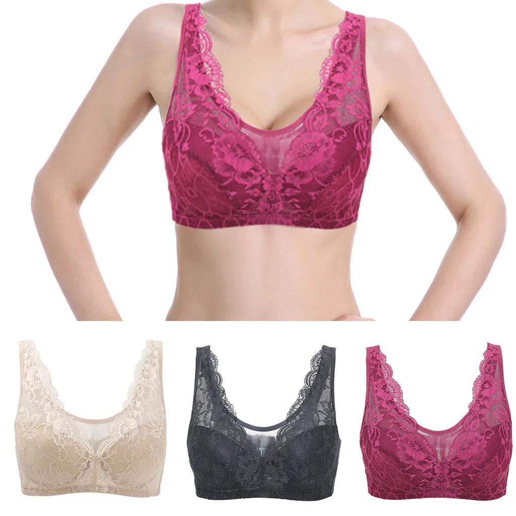 

Plus Size Sexy Lace Bras For Women Underwired Hollow Out Bra Bralette Womens Underwear Delicate Embroidery Lingerie Brassiere